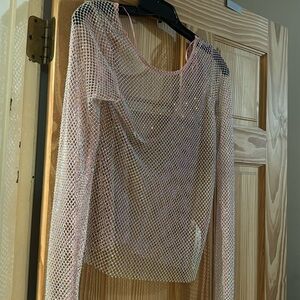 Pink sparkle bet  long sleeve free people shirt